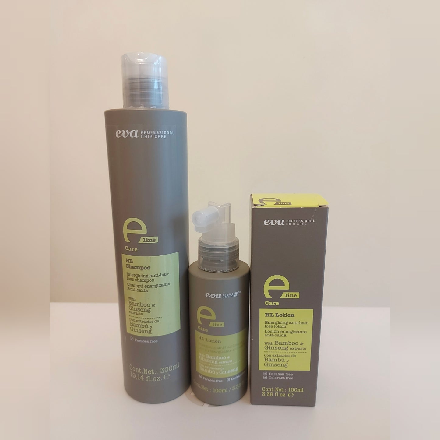 EVA E-Line "HL2 保證防脫髮方程式" (人參強韌洗頭水 300ml + 生髮精華噴劑100ml)